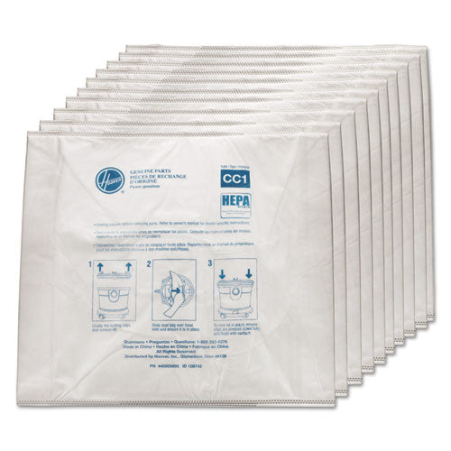 Image of Hoover® Commercial Disposable Vacuum Bags, Hepa Cc1, 10/pack