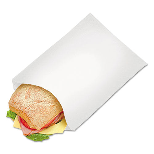Image of Bagcraft Grease-Resistant Single-Serve Bags, 6.5" x 1" x 8", White, 2,000/Carton