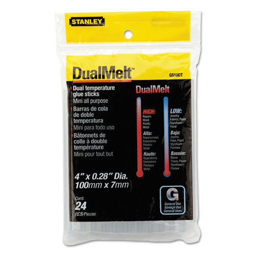 Image of Stanley Bostitch® Dual Temperature Mini Glue Sticks, 0.28" X 4", Dries Clear, 24/pack