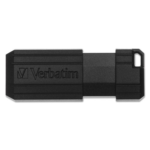 Image of Verbatim® PinStripe USB 2.0 Flash Drive, 16 GB, Black