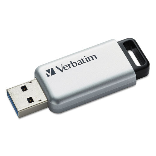 Image of Verbatim® Store 'n' Go Secure Pro Usb Flash Drive With Aes 256 Encryption, 32 Gb, Silver