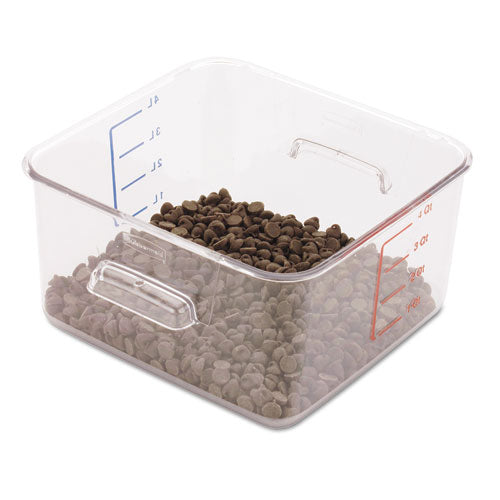 Image of Rubbermaid® Commercial SpaceSaver Square Containers, 4 qt, 8.8 x 8.75 x 4.75, Clear, Plastic