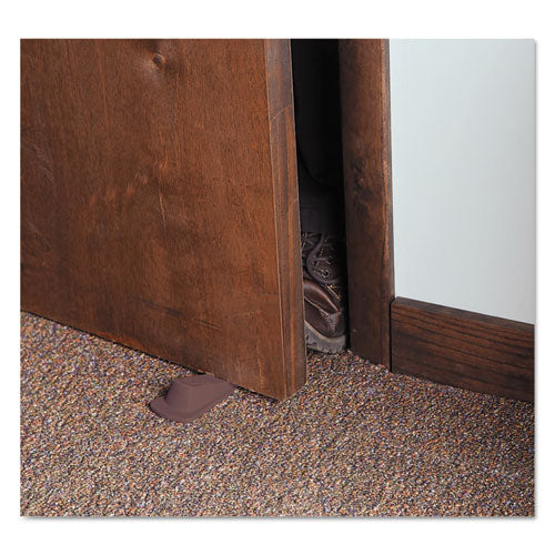 Image of Master Caster® Big Foot Doorstop, No Slip Rubber Wedge, 2.25w X 4.75d X 1.25h, Brown, 2/pack