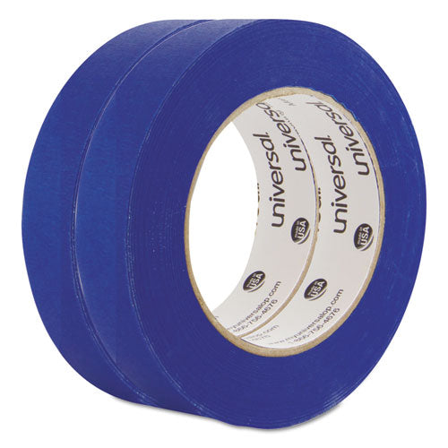 Image of Universal® Premium Blue Masking Tape With Uv Resistance, 3" Core, 24 Mm X 54.8 M, Blue, 2/pack