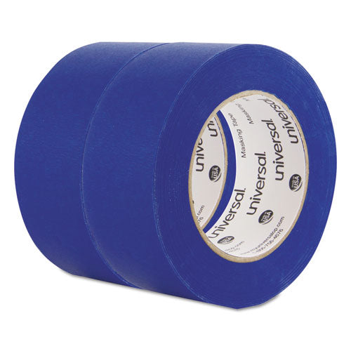 Image of Universal® Premium Blue Masking Tape With Uv Resistance, 3" Core, 48 Mm X 54.8 M, Blue, 2/pack