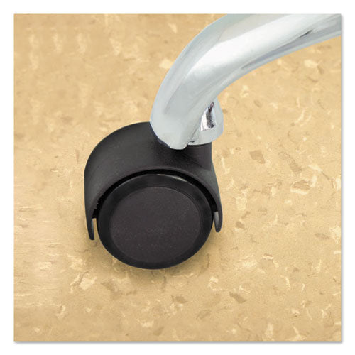 Image of Master Caster® Duet Dual Wheels, Grip Ring Type C Stem, 2" Soft Polyurethane Wheel, Matte Black, 5/Set