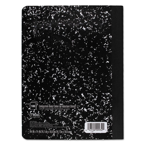 Image of Mead® Square Deal Composition Book, Medium/College Rule, Black Cover, (100) 9.75 x 7.5 Sheets