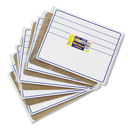 Image of Creativity Street® Dry Erase Student Boards, Ruled for Handwriting Practice, 12" x 9", Blue/White Surface, 10/Set
