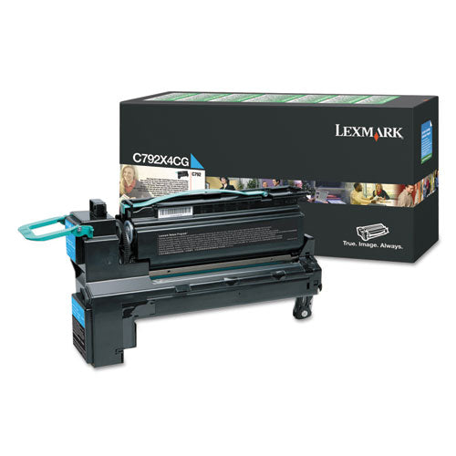 Image of Lexmark C792x4cg Return Program Extra High-Yield Toner, 17,000 Page-Yield, Cyan