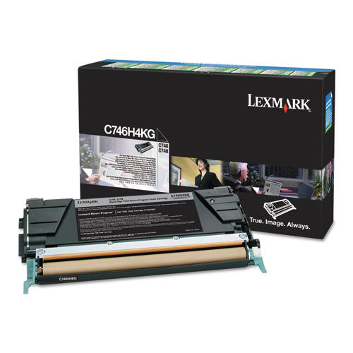 Image of Lexmark C746h4kg Return Program High-Yield Toner, 12,000 Page-Yield, Black, Taa Compliant