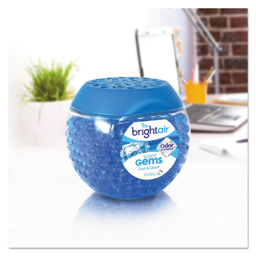 Image of BRIGHT Air® Scent Gems Odor Eliminator, Cool And Clean, Blue, 10 Oz Jar