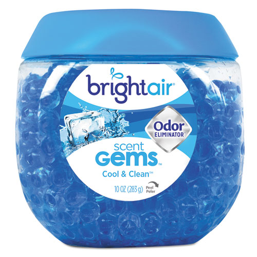 Image of BRIGHT Air® Scent Gems Odor Eliminator, Cool And Clean, Blue, 10 Oz Jar