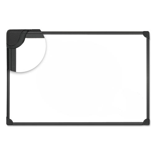 Image of Universal® Design Series Deluxe Magnetic Steel Dry Erase Marker Board, 48" x 36", White Surface, Black Aluminum/Plastic Frame