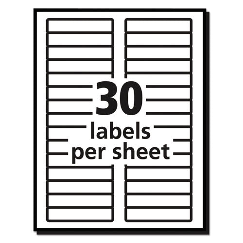 Image of Avery® Permanent Trueblock File Folder Labels With Sure Feed Technology, 0.66 X 3.44, White, 30/sheet, 50 Sheets/box
