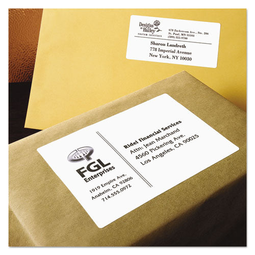 Image of Avery® Shipping Labels W/ Trueblock Technology, Laser Printers, 3.5 X 5, White, 4/sheet, 100 Sheets/box