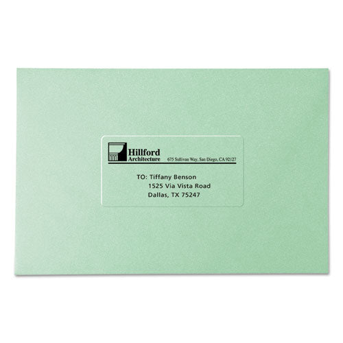 Image of Avery® Matte Clear Easy Peel Mailing Labels W/ Sure Feed Technology, Laser Printers, 2 X 4, Clear, 10/sheet, 10 Sheets/pack