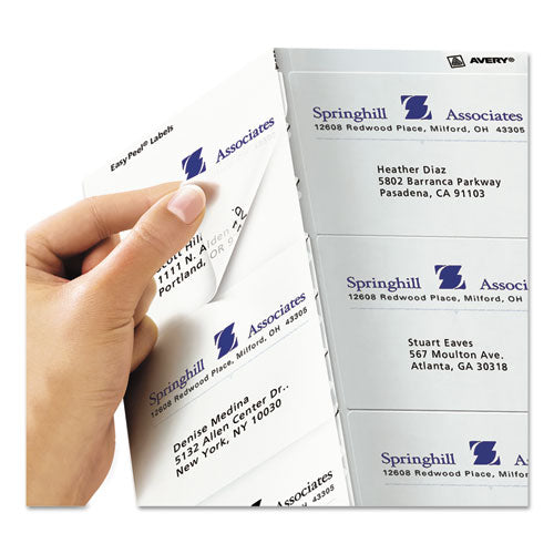 Image of Avery® Matte Clear Easy Peel Mailing Labels W/ Sure Feed Technology, Inkjet Printers, 3.33 X 4, Clear, 6/sheet, 10 Sheets/pack