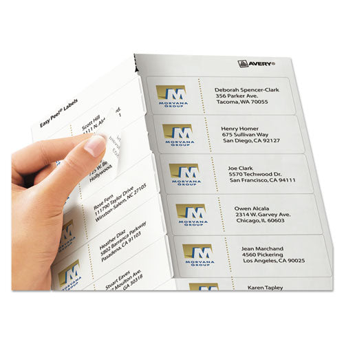 Image of Avery® Matte Clear Easy Peel Mailing Labels W/ Sure Feed Technology, Inkjet Printers, 1.33 X 4, Clear, 14/sheet, 10 Sheets/pack