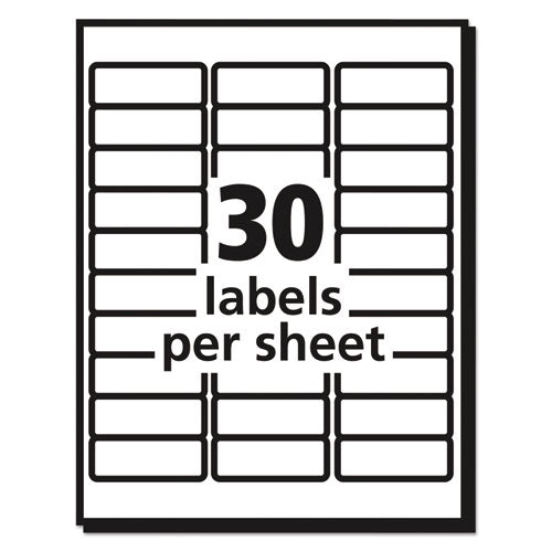 Image of Avery® Matte Clear Easy Peel Mailing Labels W/ Sure Feed Technology, Laser Printers, 1 X 2.63, Clear, 30/sheet, 25 Sheets/box