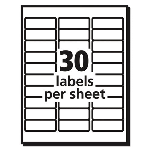 Image of Avery® Matte Clear Easy Peel Mailing Labels W/ Sure Feed Technology, Laser Printers, 1 X 2.63, Clear, 30/sheet, 50 Sheets/box