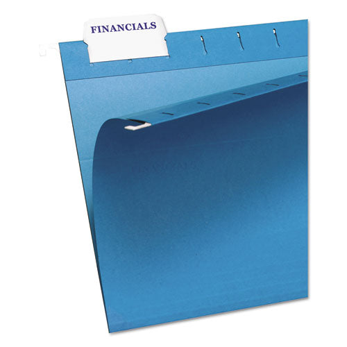 Image of Avery® Laser Printable Hanging File Tabs, 1/5-Cut, White, 2.06" Wide, 90/Pack