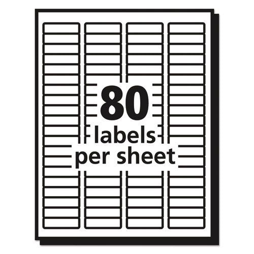 Image of Avery® Matte Clear Easy Peel Mailing Labels W/ Sure Feed Technology, Laser Printers, 0.5 X 1.75, Clear, 80/sheet, 10 Sheets/pack