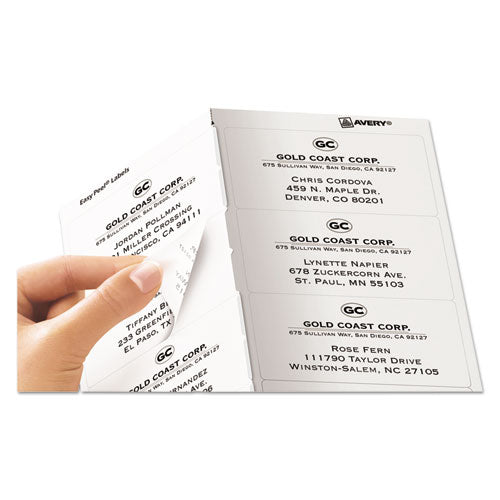 Image of Avery® Matte Clear Easy Peel Mailing Labels W/ Sure Feed Technology, Laser Printers, 2 X 4, Clear, 10/sheet, 50 Sheets/box