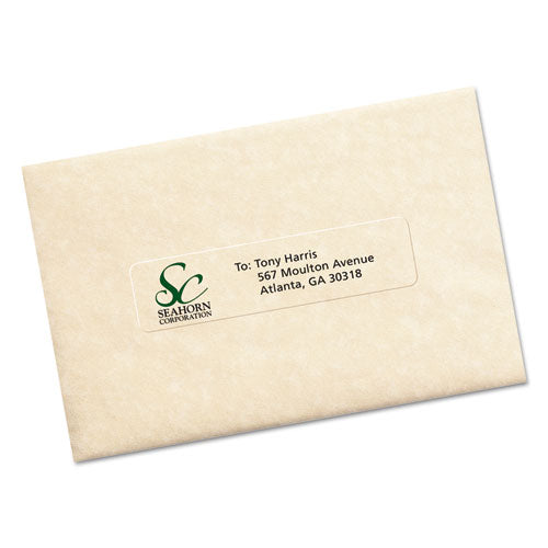 Image of Avery® Matte Clear Easy Peel Mailing Labels W/ Sure Feed Technology, Inkjet Printers, 1 X 4, Clear, 20/sheet, 10 Sheets/pack