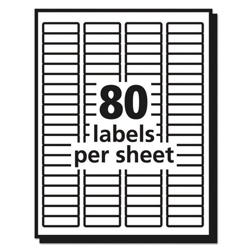 Image of Avery® Matte Clear Easy Peel Mailing Labels W/ Sure Feed Technology, Inkjet Printers, 0.5 X 1.75, Clear, 80/Sheet, 10 Sheets/Pack