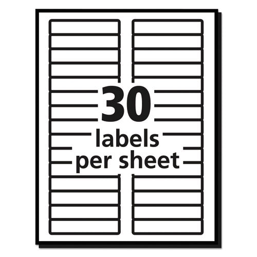 Image of Avery® Removable File Folder Labels With Sure Feed Technology, 0.66 X 3.44, White, 30/sheet, 25 Sheets/pack