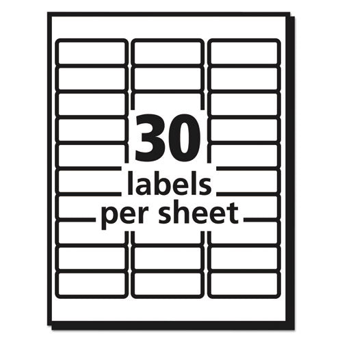Image of Avery® Matte Clear Easy Peel Mailing Labels W/ Sure Feed Technology, Inkjet Printers, 1 X 2.63, Clear, 30/sheet, 25 Sheets/pack