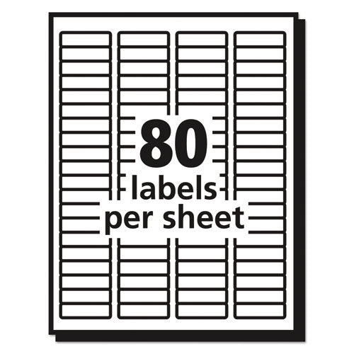Image of Avery® Matte Clear Easy Peel Mailing Labels W/ Sure Feed Technology, Laser Printers, 0.5 X 1.75, Clear, 80/sheet, 25 Sheets/box