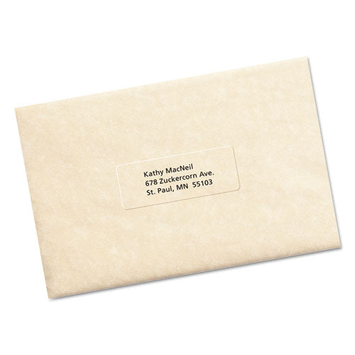 Image of Avery® Matte Clear Easy Peel Mailing Labels W/ Sure Feed Technology, Inkjet Printers, 1 X 2.63, Clear, 30/sheet, 25 Sheets/pack