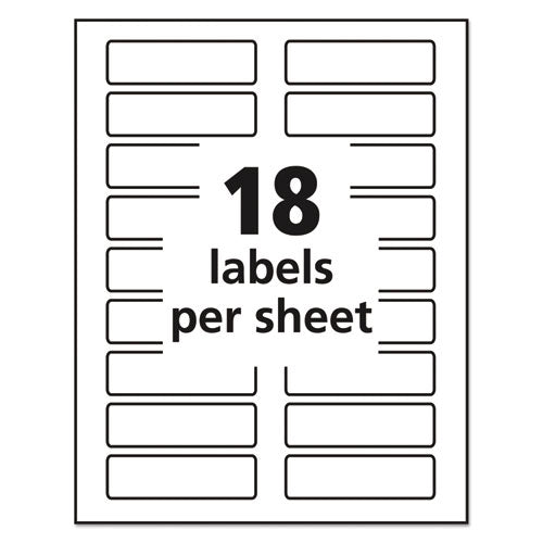 Image of Avery® Removable File Folder Labels With Sure Feed Technology, 0.94 X 3.44, White, 18/sheet, 25 Sheets/pack