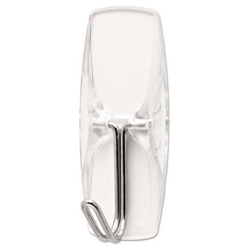 Image of Command Clear Hooks and Strips, Medium, Plastic, 2 lb Capacity, 6 Hooks and 8 Strips/Pack