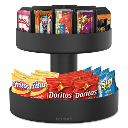 Image of Mind Reader Supreme Lazy Suzan Condiment/Snack Organizer, 2 Compartments, 22.05 x 2.05 x 16.14, Black