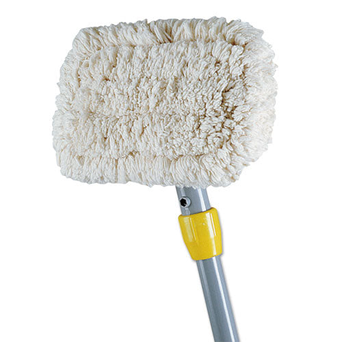 Image of Rubbermaid® Commercial Wall-Washer Kit, 9 X 5 White Cotton Head, 60" Gray Aluminum Handle