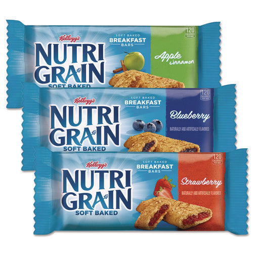 Image of Kellogg's® Nutri-Grain Soft Baked Breakfast Bars, Asstd: Apple, Blueberry, Strawberry, 1.3 Oz Bar, 48/carton