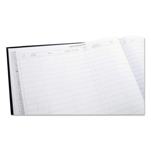 Image of Wilson Jones® Detailed Visitor Register Book, 8 Column Format, Black Cover, 12.25 X 9.5 Sheets, 208 Sheets/book