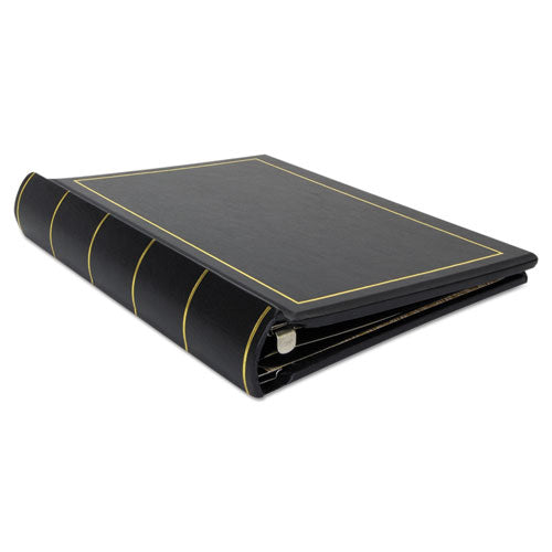 Image of Wilson Jones® Looseleaf Corporation Minute Book, 1-Subject, Unruled, Black/Gold Cover, (250) 11 x 8.5 Sheets