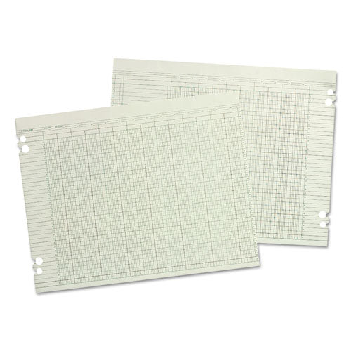Image of Wilson Jones® Accounting Sheets, 24 Columns, 11 X 17, Green, Loose Sheet,100/pack