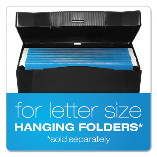 Image of Pendaflex® Portable Letter Size File Box, Letter Files, 13.5" X 10.25" X 10.88", Black