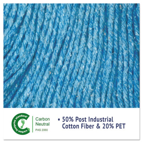 Image of Boardwalk® Super Loop Wet Mop Head, Cotton/synthetic Fiber, 5" Headband, Medium Size, Blue, 12/carton