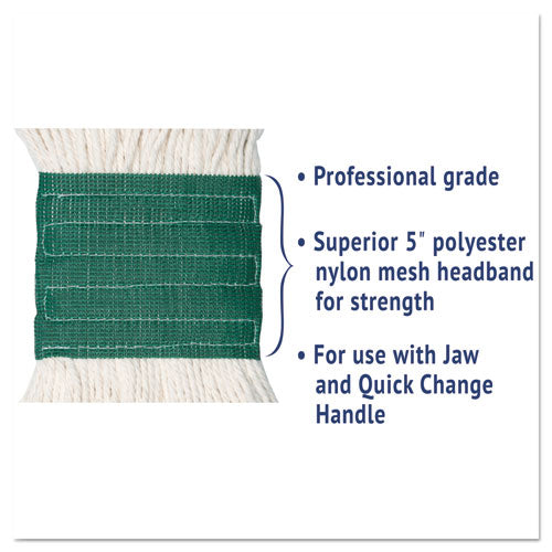 Image of Boardwalk® Super Loop Wet Mop Head, Cotton/synthetic Fiber, 5" Headband, Medium Size, White
