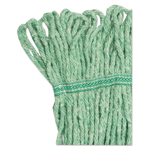 Image of Boardwalk® Super Loop Wet Mop Head, Cotton/synthetic Fiber, 5" Headband, Medium Size, Green, 12/carton