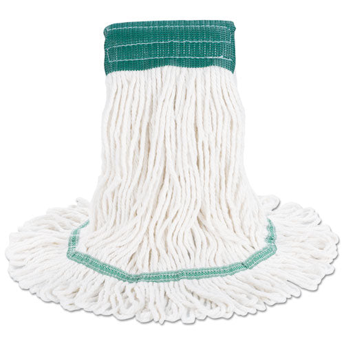 Image of Boardwalk® Super Loop Wet Mop Head, Cotton/Synthetic Fiber, 5" Headband, Medium Size, White, 12/Carton