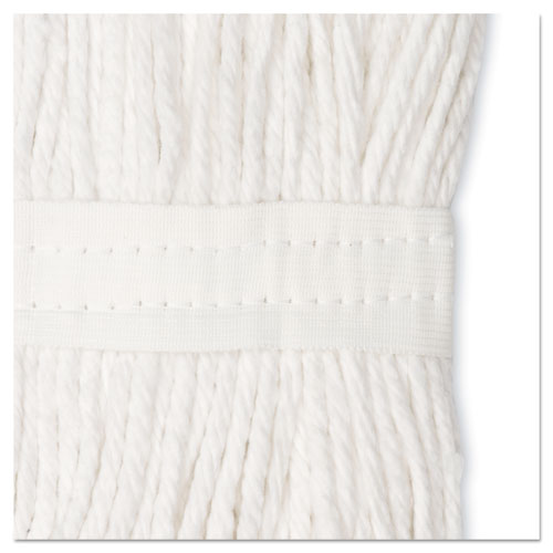Image of Boardwalk® Premium Cut-End Wet Mop Heads, Cotton, 24oz, White, 12/carton