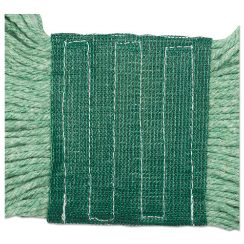 Image of Boardwalk® Super Loop Wet Mop Head, Cotton/synthetic Fiber, 5" Headband, Medium Size, Green, 12/carton