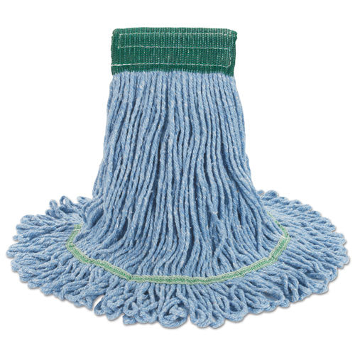 Image of Boardwalk® Super Loop Wet Mop Head, Cotton/synthetic Fiber, 5" Headband, Medium Size, Blue