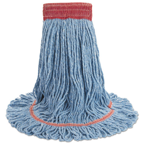 Image of Boardwalk® Super Loop Wet Mop Head, Cotton/synthetic Fiber, 5" Headband, Large Size, Blue
